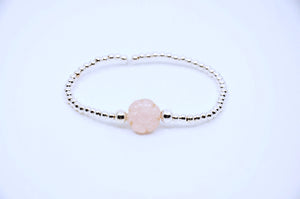 Open image in slideshow, Flower Silver Beads Bracelet
