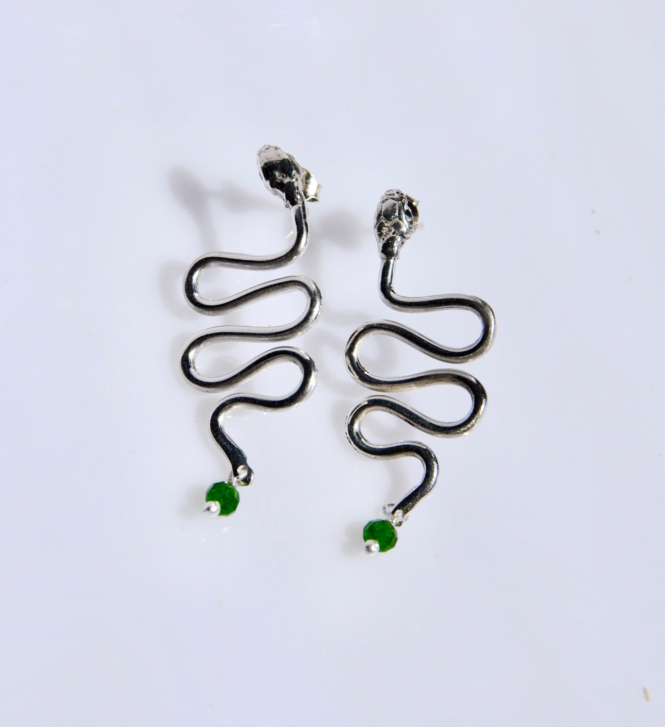 Dangling Snake Earrings Faten Saadallah Healing Jewelry