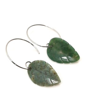 Open image in slideshow, Stone Leaf Earrings
