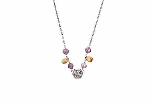 Chain silver 925 Amethyst and Citrine